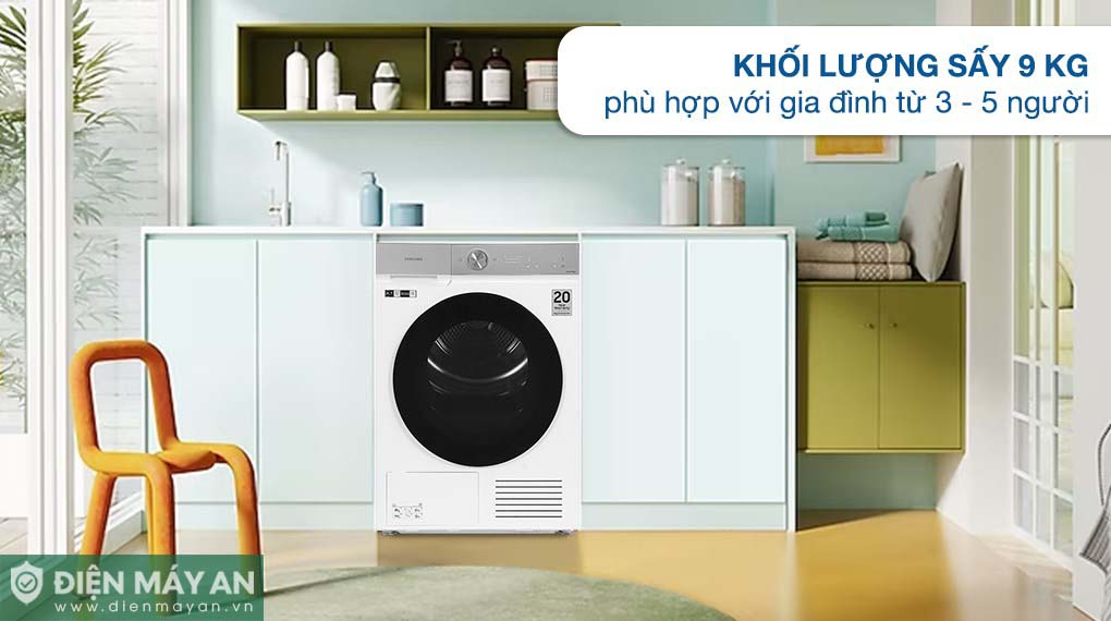 Máy Sấy Bơm Nhiệt Samsung Bespoke AI 9 Kg DV90BB9440GH/SV